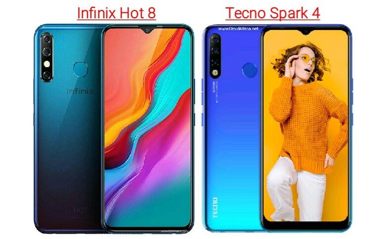 Infinix Hot 8 vs Tecno Spark 4; Specification and Features Comparison | DroidAfrica