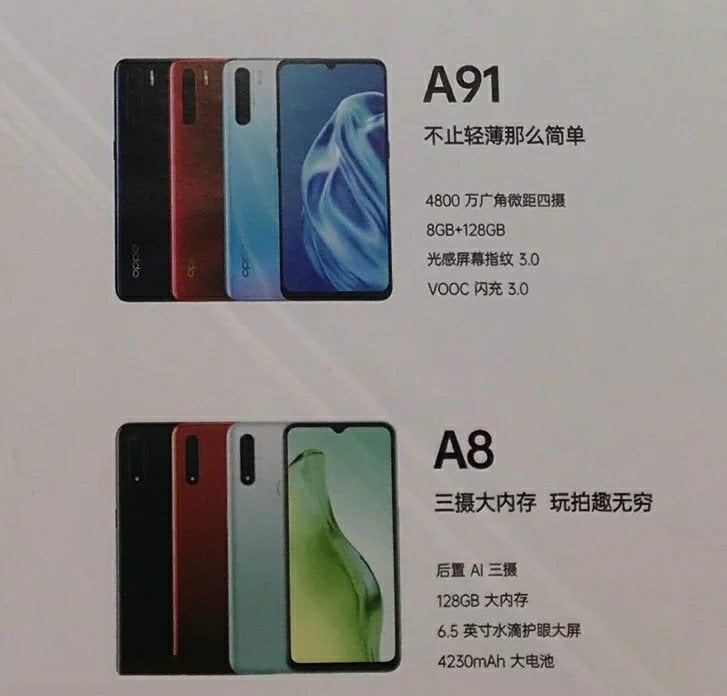Leaked poster reveals Oppo A91 and Oppo A8 | DroidAfrica