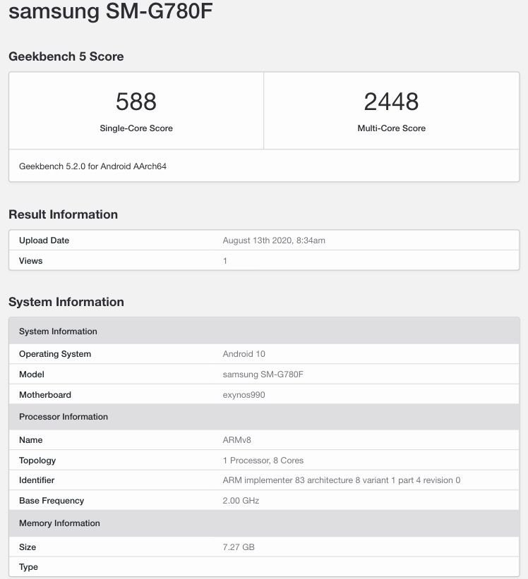Samsung Galaxy S20 Lite visits GeekBench with Exynos 990 SoC | DroidAfrica