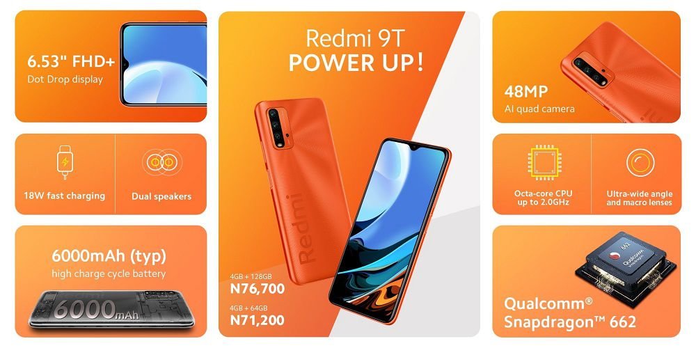 Xiaomi brings Redmi 9T with 6000mAh battery to Nigeria; starting at N71,200 | DroidAfrica