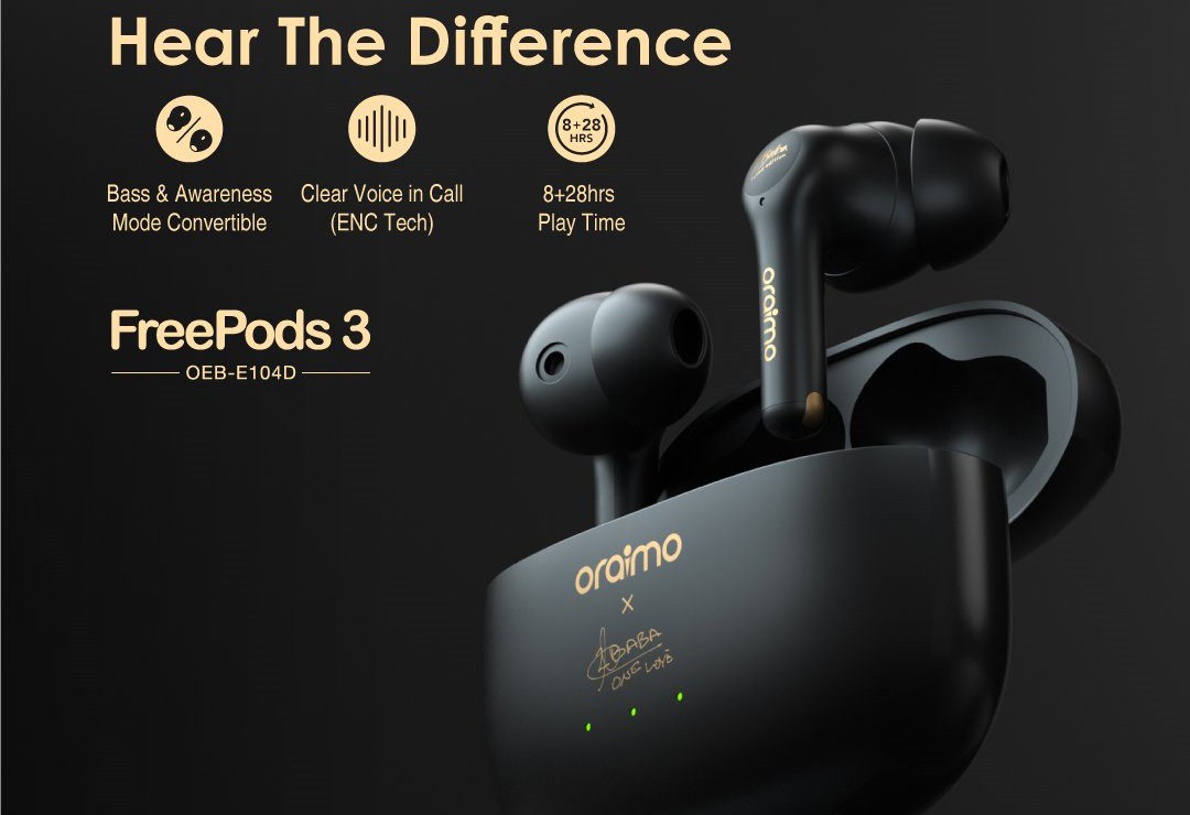 Oraimo FreePods 3 TWS True Wireless Stereo Earbuds announced | DroidAfrica