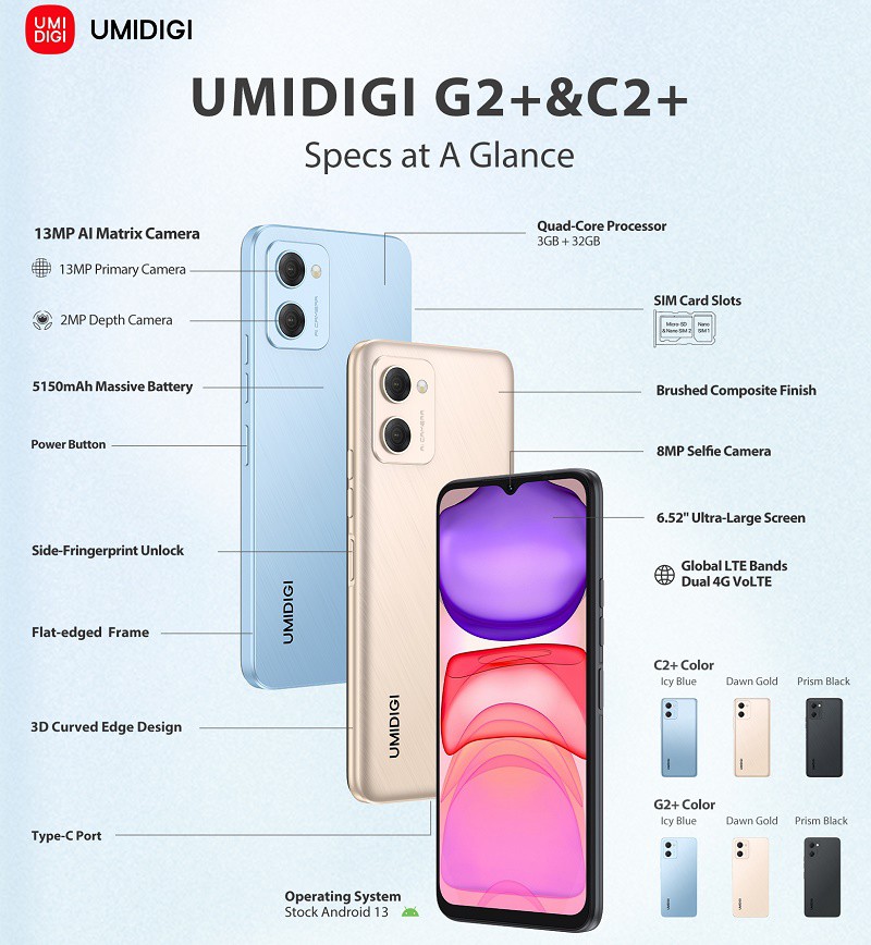 UMIDIGI G2+ ＆ C2+ teased ahead of G2 and C2 official announcement | DroidAfrica