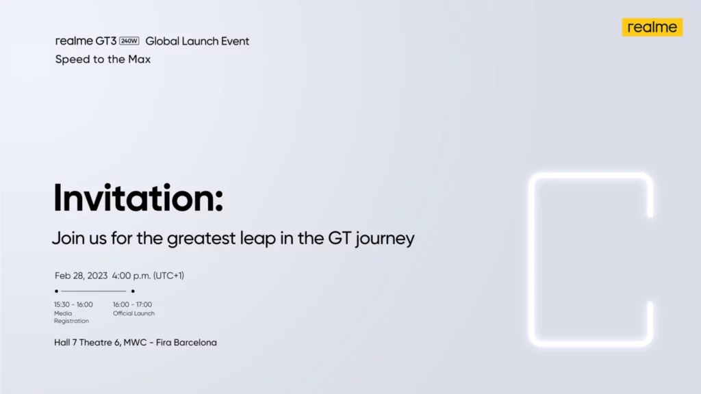 Realme GT3 with 240W charger officially confirmed to arrive on February 28 | DroidAfrica