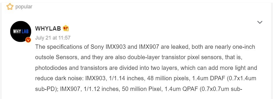 Sony's IMX903 and IMX907 Camera Sensors to Come With 1.4-micron Pixels | DroidAfrica