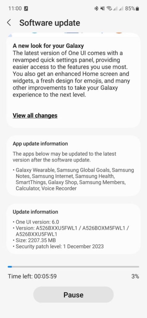 يتلقى Galaxy A52 5G تحديث Android 14 مع تحديث One UI 6 تحديث Samsung Galaxy A52 Android 14 مع One UI 6