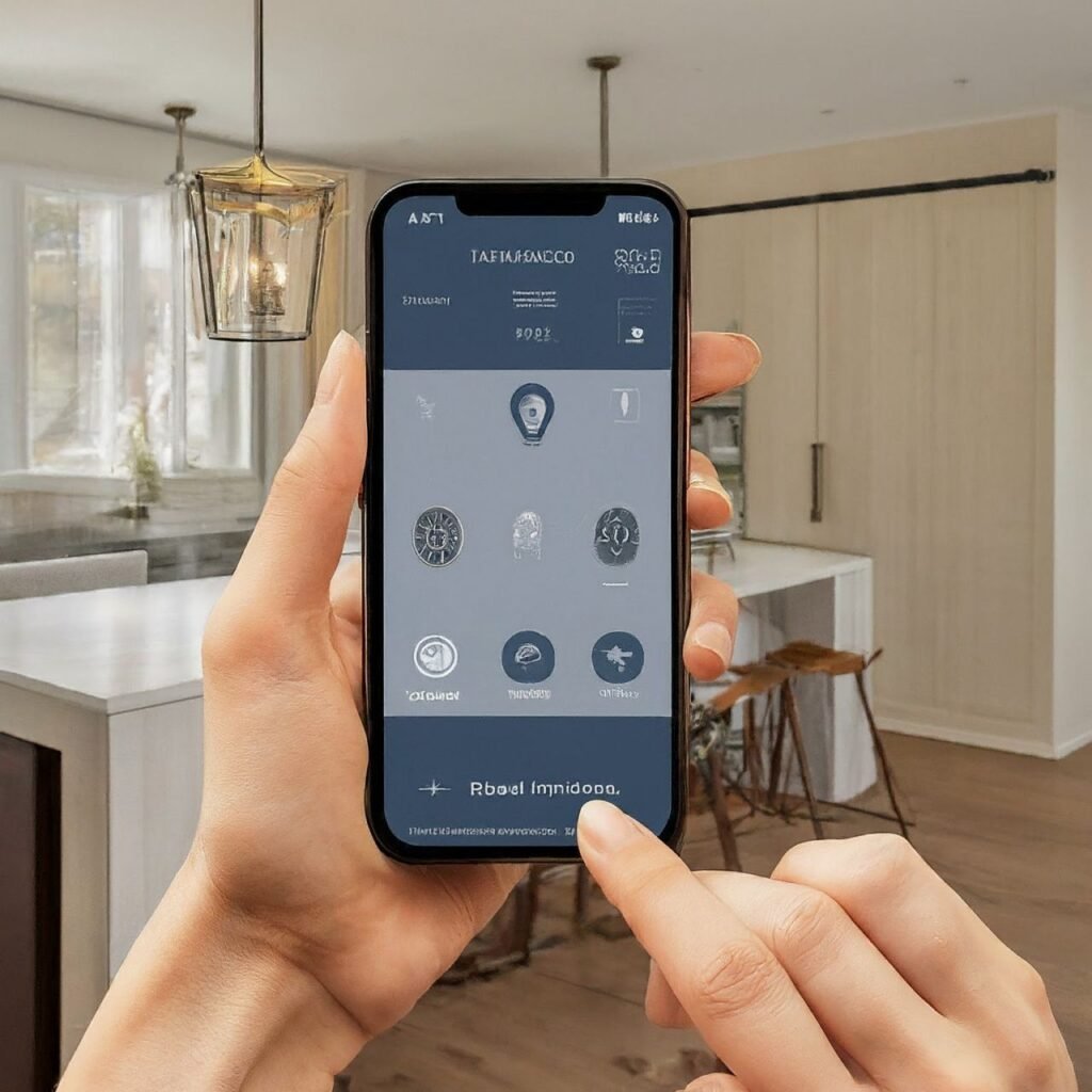 10 Incredible Things You Can Do with Your Smartphone A person using a smartphone app to control home lighting showing a screen with lighting controls