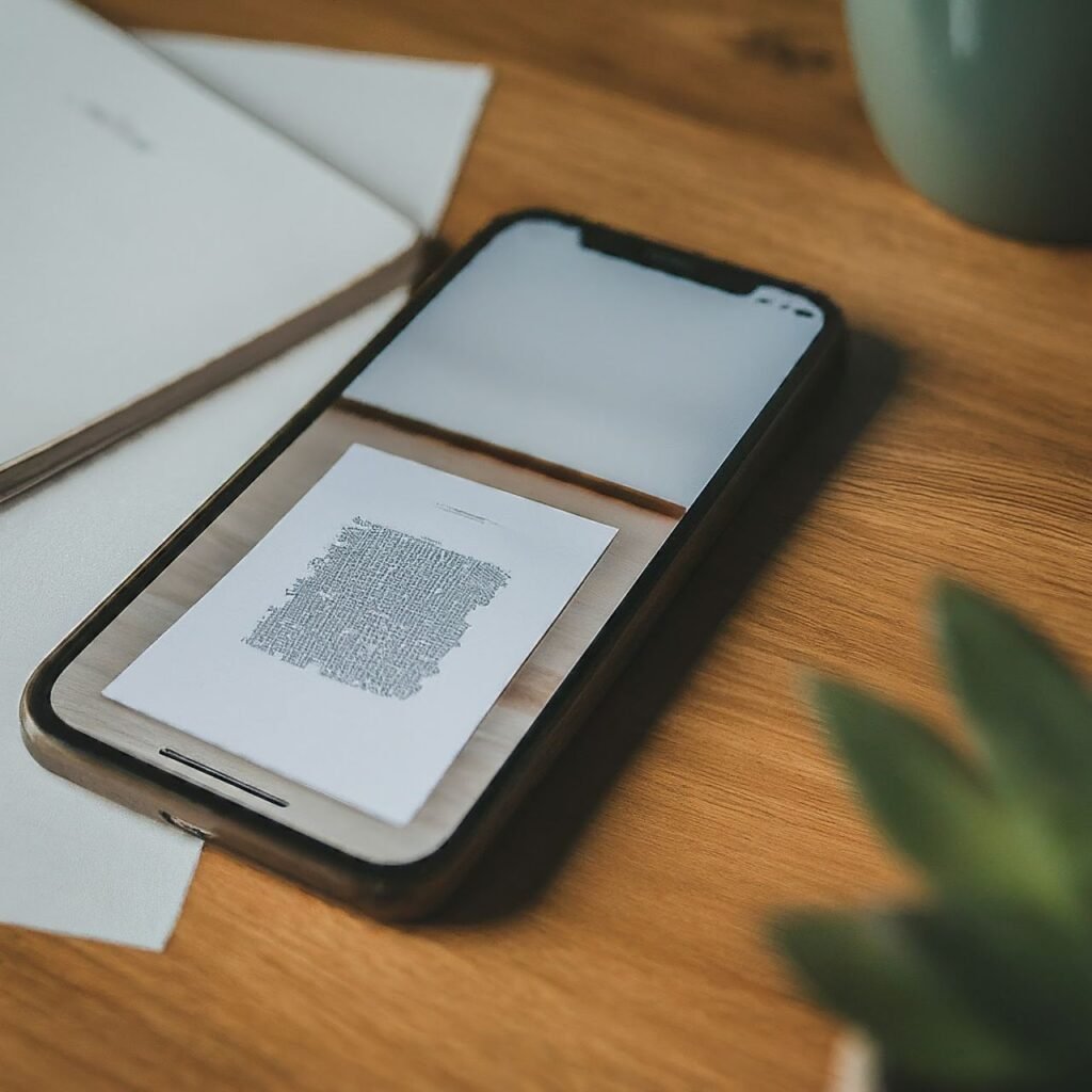 10 Incredible Things You Can Do with Your Smartphone A smartphone scanning a document on a desk with a scanned image appearing on the screen