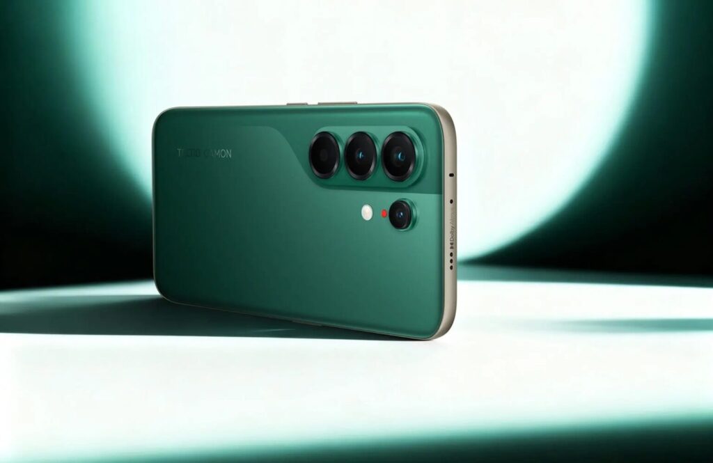 TECNO CAMON 50 Ultra 5G launched with 50MP Sony LYT 700C camera, Dimensity 7400 and 6500mAh battery | Image No. 2 TECNO CAMON 50 Ultra 5G launched with 50MP Sony LYT 700C camera, Dimensity 7400 and 6500mAh battery images design img green 1.jpg 1536x997 1